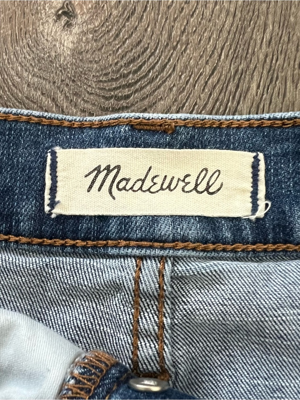 MADEWELL High Rise Denim Jean Shorts in Derby Wash Button-Front Edition Size 28 - Picture 8 of 11